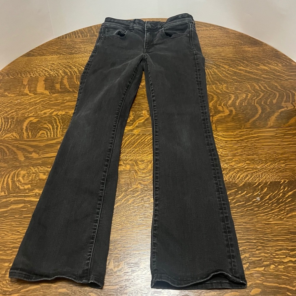 American Eagle Kick Boot Jeans Womens 6 Black Bootcut Denim Pants